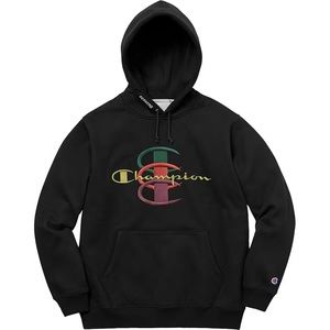 Supreme Champion Stacked C Hooded Sweatshirt Black